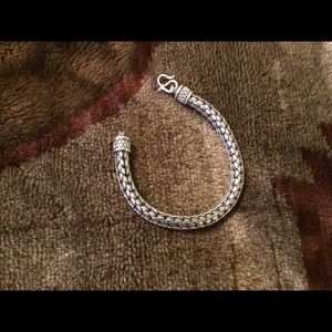 Vintage Rope Style Sterling Silver Bracelet Sz 8”
